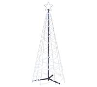 vidaXL Árbol de Navidad Cónico 200 LED Iluminación Navideña Festival Adorno Decoración Jardín Patio Exteiror Interior Blanco Frío 70x180 cm