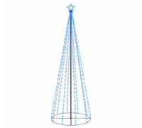 vidaXL Árbol de Navidad Cónico 310 LED Iluminación Navideña Festival Adorno Decoración Jardín Patio Exteiror Interior Azul 100x300 cm