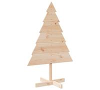 vidaXL Árbol de Navidad de Adorno Madera Maciza 110 cm, decoración del árbol de Navidad de Madera, árbol Decorativo de Madera, decoración del árbol de Madera