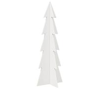 vidaXL Árbol de Navidad de Adorno Madera Maciza Pino Blanco 112 cm, decoración del árbol de Navidad de Madera, árbol Decorativo de Madera, decoración del árbol de Madera