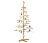 vidaXL Árbol de Navidad de Madera con Soporte Marrón 150 cm Bambú, Sala, Decoraciones Modernas para el hogar, Adornos de Temporada, árbol Festivo Minimalista, Centro navideño ecológico
