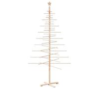 VidaXL Árbol de Navidad de Madera Maciza de Pino - Adorno Decorativo - 210 cm