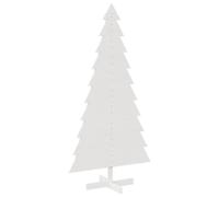 vidaXL Árbol de Navidad de Madera Maciza Pino Blanco 180 cm, decoración del árbol de Navidad de Madera