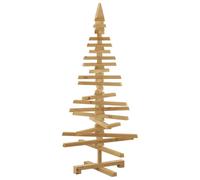 vidaXL Árbol de Navidad de Madera Marrón 120 cm Madera Maciza de Pino, Sala, Pieza Moderna para hogar en Fiestas, árbol navideño de Madera Personalizado, decoración Creativa rústica