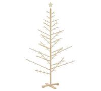 vidaXL Árbol de Navidad de Madera Natural 180 cm Madera Maciza de Pino, Árbol de Navidad Moderno de Madera, diseño Minimalista, decoración navideña Beige, decoración Festiva Interior, Pino Simple