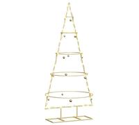 vidaXL Árbol de Navidad de Metal con Soporte Dorado 125 cm, Árbol de Navidad de Metal Moderno para Sala, Decoración Estacional, Adorno Festivo, Chic y Único