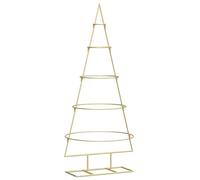 vidaXL Árbol de Navidad de Metal con Soporte Dorado 125 cm, Árbol de Navidad de Metal Moderno para Sala, Decoración Estacional, Adorno Festivo, Chic y Único