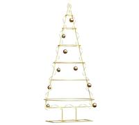vidaXL Árbol de Navidad de Metal con Soporte Dorado 148 cm