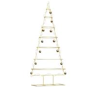 vidaXL Árbol de Navidad de Metal con Soporte Dorado 180 cm, Árbol de Navidad de Metal Moderno para Sala, Decoración Estacional, Adorno Festivo, Chic y Único