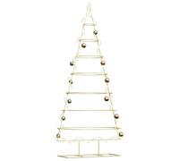 vidaXL Árbol de Navidad de Metal con Soporte Dorado 210 cm, Árbol de Navidad de Metal Moderno para Sala, Decoración Estacional, Adorno Festivo, Chic y Único