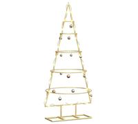 vidaXL Árbol de Navidad de Metal con Soporte Dorado 90 cm