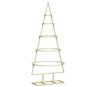 vidaXL Árbol de Navidad de Metal con Soporte Dorado 90 cm, Árbol de Navidad de Metal Moderno para Sala, Decoración Estacional, Adorno Festivo, Chic y Único