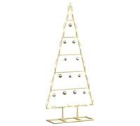 vidaXL Árbol de Navidad de Metal con Soporte Dorado 90 cm, Árbol de Navidad Moderno para Sala, decoración de Acero, Acento Festivo, exhibición de Metal Mate, toques Dorados
