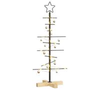 vidaXL Árbol de Navidad de Metal con Soporte Negro 90 cm, Árbol de Navidad Minimalista de Metal para la Sala, decoración Moderna y Elegante para un hogar Urbano