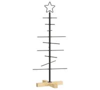 vidaXL Árbol de Navidad de Metal con Soporte Negro 90 cm, Árbol de Navidad Minimalista de Metal para la Sala, decoración Moderna y Elegante para un hogar Urbano