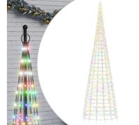 vidaXL Árbol de Navidad en asta de Bandera 3000 LED Colores 800 cm, Árbol de Navidad LED, decoración navideña, luz navideña, luz LED, luz navideña para Exteriores