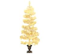 vidaXL Árbol de Navidad en Espiral con Maceta y LED Sala Iluminación Navideña Salón Casa Adorno Fiesta Decoración Festival PVC Blanco 120 cm
