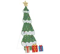 vidaXL Árbol de Navidad Iluminado con 3 Cajas de Regalo 2D Blanca cálida, Sala de Estar, decoración Moderna de árbol, Luces Festivas y LED, Ambiente navideño en casa