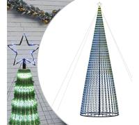 vidaXL Árbol de Navidad LED 1544 Leds Azul 500 cm, decoración navideña, luz navideña, luz LED, luz navideña para Exteriores, árbol de Cono de Navidad