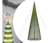 vidaXL Árbol de Navidad LED 1544 Leds Blanco Cálido 500 cm, Decoración Navideña, Luz LED, Luz Navideña para Exteriores, Árbol de Cono de Navidad