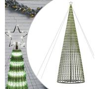vidaXL Árbol de Navidad LED 1544 Leds Blanco frío 500 cm, decoración navideña, luz navideña, luz LED, luz navideña para Exteriores, árbol de Cono de Navidad