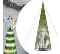 vidaXL Árbol de Navidad LED 1544 Leds de Colores 500 cm, decoración navideña, luz navideña, luz LED, luz navideña para Exteriores, árbol de Cono de Navidad