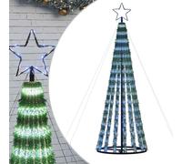 vidaXL Árbol de Navidad LED 275 LEDs azul 180 cm, decoración navideña, luz navideña, luz LED, luz navideña para exteriores, árbol de cono de Navidad