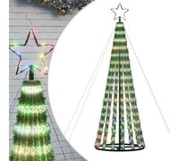 vidaXL Árbol de Navidad LED 275 Leds de Colores 180 cm, decoración navideña, luz navideña, luz LED, luz navideña para Exteriores, árbol de Cono de Navidad