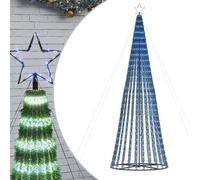 vidaXL Árbol de Navidad LED 688 Leds Azul 300 cm, decoración navideña, luz navideña, luz LED, luz navideña para Exteriores, árbol de Cono de Navidad