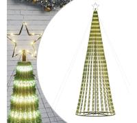 vidaXL Árbol de Navidad LED 688 Leds Blanco cálido 300 cm, decoración navideña, luz navideña, luz LED, luz navideña para Exteriores, árbol de Cono de Navidad