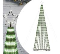 vidaXL Árbol de Navidad LED 688 Leds Blanco frío 300 cm, decoración navideña, luz navideña, luz LED, luz navideña para Exteriores, árbol de Cono de Navidad