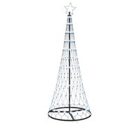 vidaXL Árbol de Navidad LED con 230 LED Frío 71 x 71 x 184.5 cm Metal, Sala Moderna, Luces navideñas Resistentes, Luces de Cuerda Festivas, decoración y Ambiente Especial