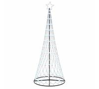 vidaXL Árbol de Navidad LED con 290 LED Frío 100 x 100 x 250 cm Metal, Sala Moderna, Luces navideñas Resistentes, Luces de Cuerda Festivas, decoración y Ambiente Especial