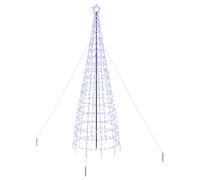 vidaXL Árbol de Navidad LED con estacas de Tierra Azul 400 cm Hierro, Decoración LED Moderna para Árbol, Decoración Estacional Interior, Luces de Cadena para Navidad, Eficiente en Energía, Fácil de M