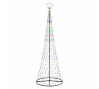 vidaXL Árbol de Navidad LED Multicolor 100.5 x 100.5 x 302.5 cm Metal, Sala Moderna, Luces navideñas Resistentes, Luces de Cuerda Festivas, decoración y Ambiente Especial