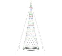 vidaXL Árbol de Navidad LED Multicolor 138.5 x 138.5 x 399 cm Metal, Sala Moderna, Luces navideñas Resistentes, Luces de Cuerda Festivas, decoración y Ambiente Especial