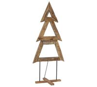 vidaXL Árbol de Navidad Marrón 180 cm Madera de Teca Maciza, Árbol de Navidad de Madera Rústica, Decora Tus Fiestas, Ideal para la Sala, Dale Vida a tu Hogar