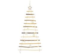 vidaXL Árbol de Navidad Natural 120 cm Madera Maciza de Fresno, Sala, Decoración Moderna, Árbol de Navidad Hecho a Mano, Decoración única para el hogar, Toque Minimalista