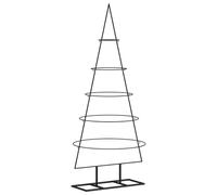 vidaXL Árbol de Navidad para Decoración, Adorno para Fiestas, Soporte Decorativo Navideño, Árbol para Hogar Exterior, Metal Negro 125 cm