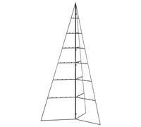 vidaXL Árbol de Navidad para decoración Metal Negro 140 cm