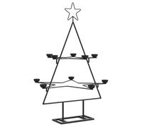 vidaXL Árbol de Navidad para decoración Metal Negro 75 cm, árbol navideño de Metal, Soporte de árbol de Navidad de Metal, decoración metálica para árbol de Navidad