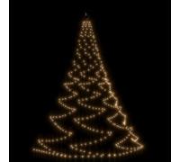vidaXL Árbol de Pared, Árbol con Gancho Metálico 260 LED, Luces de Decoración de Navidad, Cadena LED de Pared para Fiestas, Blanco Cálido 5 m