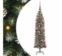 vidaXL Árbol Navideño Artificial Delgado con 150 LED Verde y 120 cm, Árbol Slim Artificial, Decoración Moderna en Forma de Cono, Compacto para Interiores y Exteriores