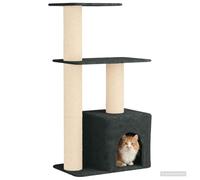 vidaXL - Árbol para gatos con postes de araña de sisal, color gris oscuro, 133 cm, árbol de gato para sala de estar, dormitorio, mobiliario animal, torre para gatos, rascador, condominio interior