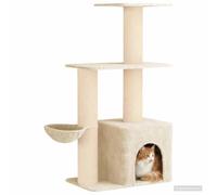 vidaXL Árbol para Gatos con Postes de sisal Crema 133 cm