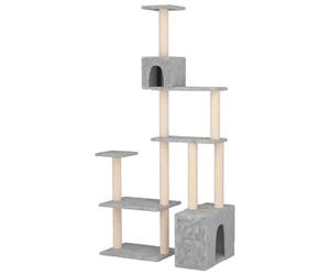vidaXL Árbol para Gatos con Postes de sisal Gris Claro 177,5 cm