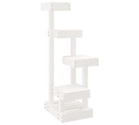vidaXL Árbol para Gatos Madera Maciza de Pino Blanco 45,5x49x103 cm