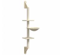 vidaXL Árbol rascador para gatos de pared crema 142,5 cm