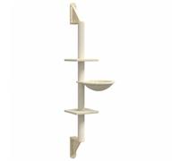 vidaXL Árbol rascador para Gatos de Pared Crema 142,5 cm