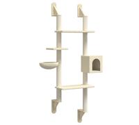 vidaXL Árbol rascador para gatos de pared crema 180 cm